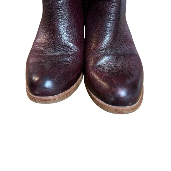 Comfortiva Ankle Boots Creston Eggplant Red Leather Multi Sweater Knit Size 9M - Picture 9 of 9